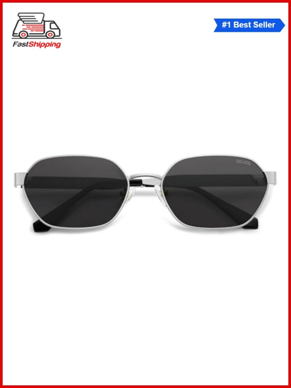 ✨ SOJOS Retro Polarized Hexagonal Flat Lens UV400 Sunglasses Unisex